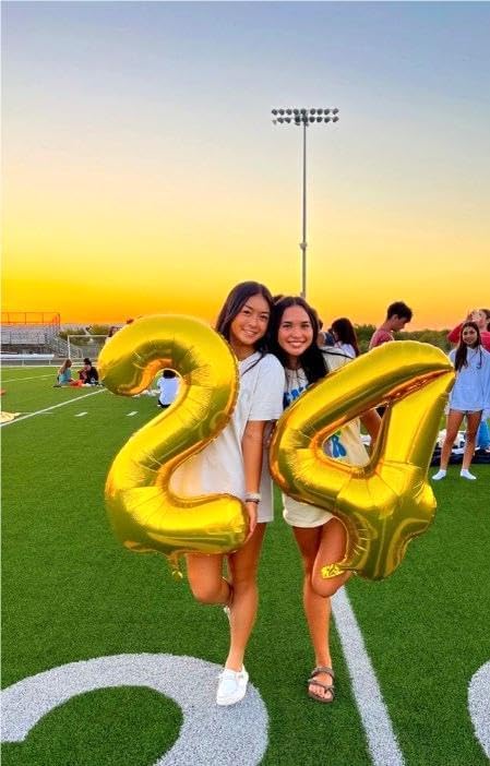 40 Inch Gold Large Number 14 41 Balloons, Giant Foil Number Four 14 41 Balloons, Gold Mylar Big Balloon for Anniversary Graduation Decorations