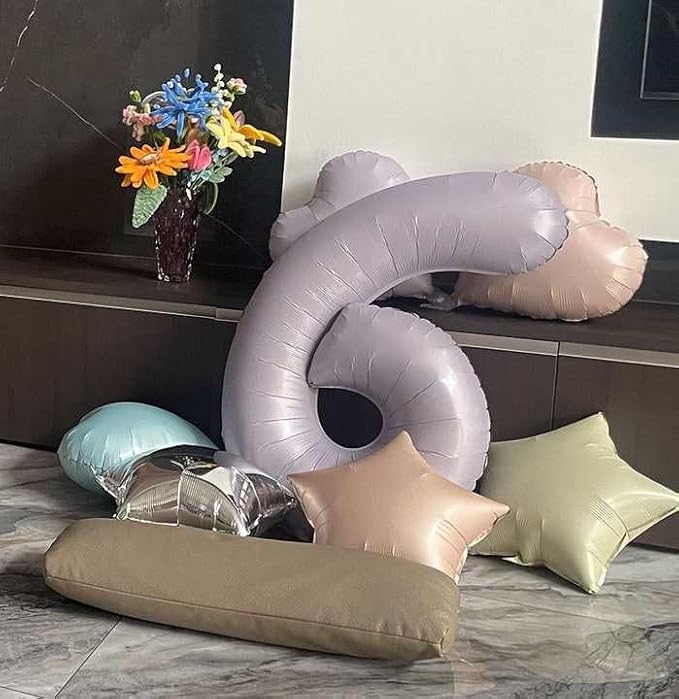 Lilac Number 4 Balloon 40 Inch, 4th Birthday Party Decorations for Children, Giant 4 Foil Balloon for Party Supplies
