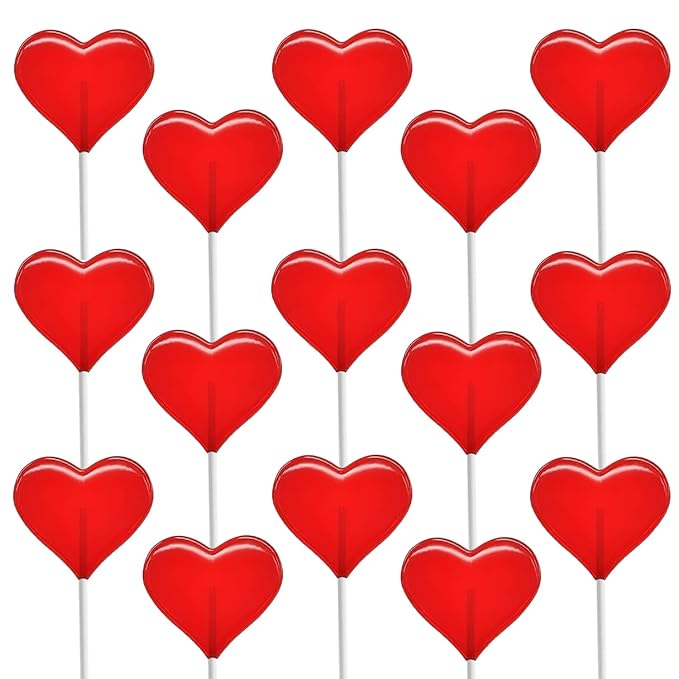 Fruidles 300-Pack Lollipops Mini Red Heart Shaped Strawberry Flavored Lollipop, Individually Wrapped, 5g Lollipops 5 Pounds Bulk