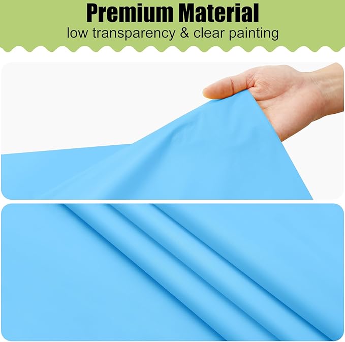 Smiry Disposable Table Cloth - 6 Pack, 54 x 108 Inch Waterproof Rectangle Tablecloths for Parties, Decorative Plastic Table Cover, Leakproof & Sturdy, Light Blue