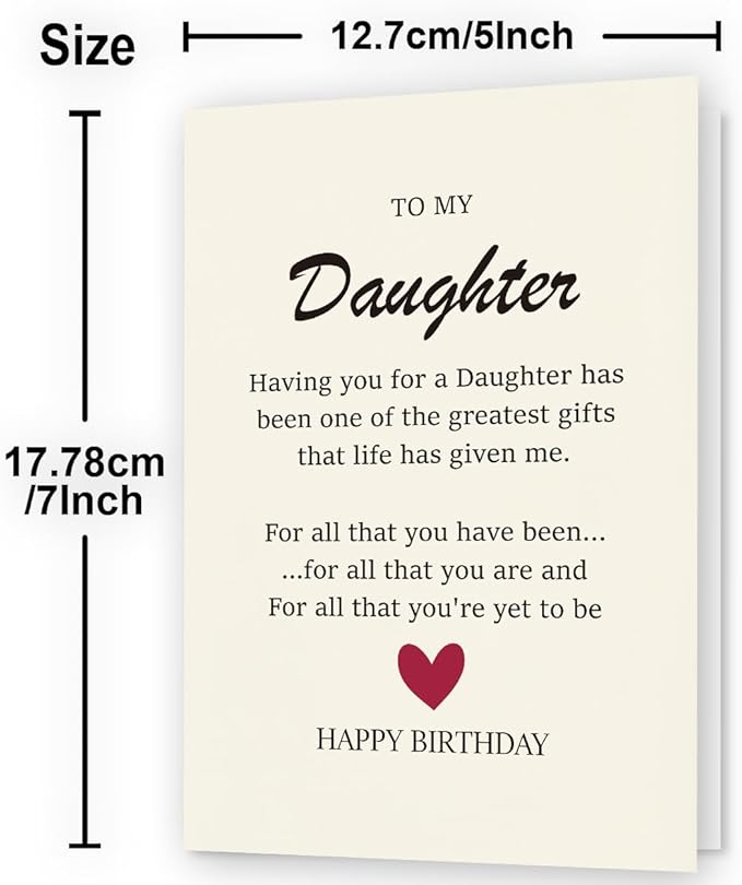 Daughter's Birthday Card - Happy Gift for Her