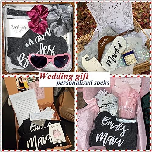 Bridesmaid Gifts For Women Wedding Gifts Proposal Set Bachelorette Party Favors Decorations Bride Socks…