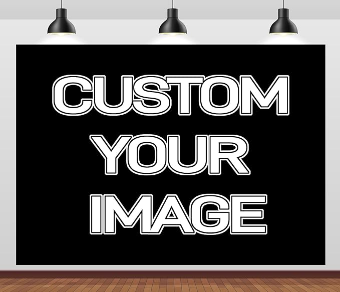 BELECO 8x6ft Fabric Custom Backdrop Customized Backdrop with Picture Logo Text Customize Your Design Personalized Background Backdrops Banner for Party Decor Birthday Wedding Festival Photoshoot Prop