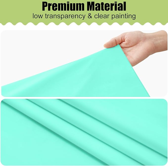 Smiry Disposable Table Cloth - 6 Pack, 54 x 108 Inch Waterproof Rectangle Tablecloths for Parties, Decorative Plastic Table Cover, Leakproof & Sturdy, Mint Green