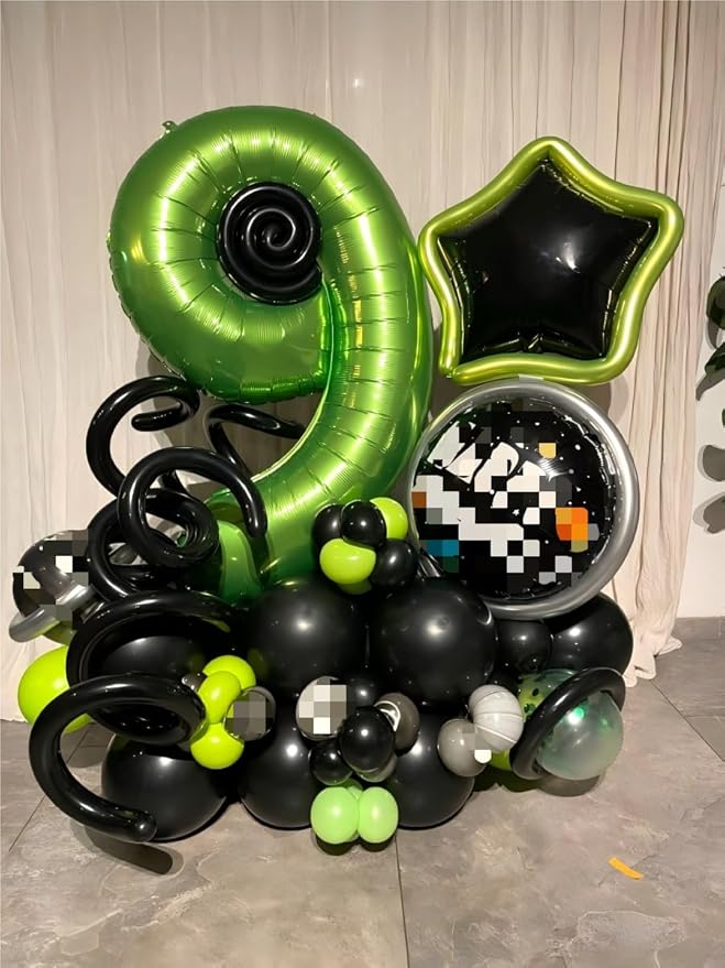 Big Light Green 40 Inch 9 Balloon Number, Jumbo Giant 9th 19 29 39 49 99 Birthday Party Decorations, Large Light Green Foil Balloons Anniversary Birthday Party Engagement Decorations