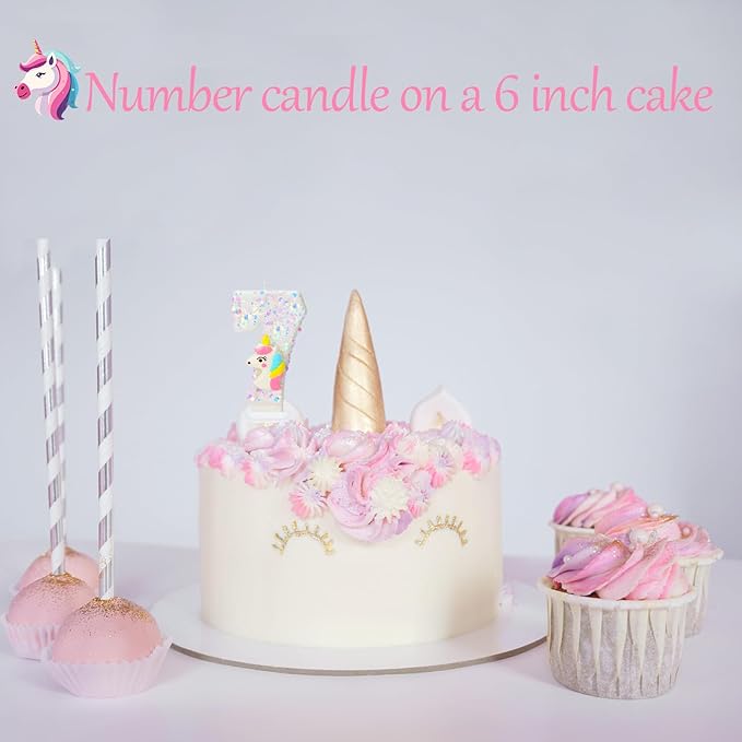 Cake Decorations- Number 7 Candle, Birthday Candles for Cake, Birthday Party Supplies, Birthday Cake Topper, Cartoon Theme Party Favors