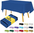 Royal Blue 6 Pack Plastic Table Cloth 54" x 108", Disposable Tablecloths Rectangle Table Cover, Plastic Table Cloths for Parties