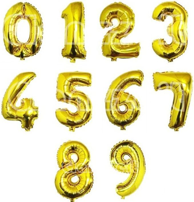 Glanzzeit 16 Inch Gold Balloons Decor Letters A to Z Numbers 0 to 9 for Wedding Prom Birthday Party (Number 8)
