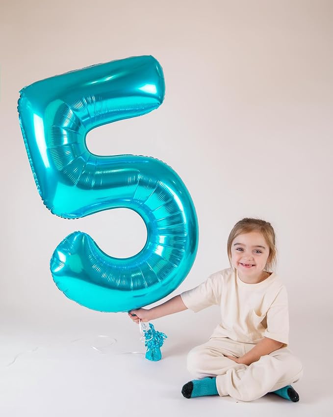 Light Blue Number 7 Balloon 40 Inch, 7 Balloon Number, 7th Birthday Decorations, Light Blue Party Supplies for Boys Girls