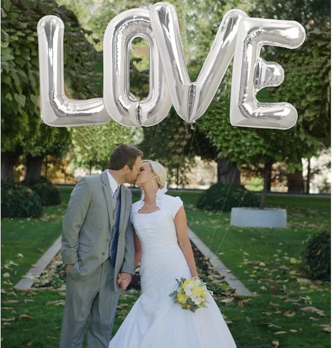 TONIFUL 40 Inch Large Silver Letter L Balloons, Foil Mylar Big Letter Balloons for 2026 New Year Eve Graduation Wedding Baby Shower Birthday Party Anniversary Supplies Decorations