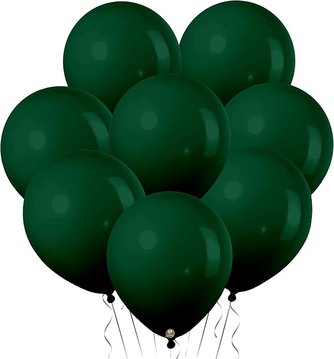 AFTERLOON® Biodegradable Mini Balloons 100 pcs Dark Green 5 Inch, Matte Color Thickened Extra Strong Latex Helium Float, Baby Shower Gender Reveal Garland Arch Wedding Birthday Party Decorations