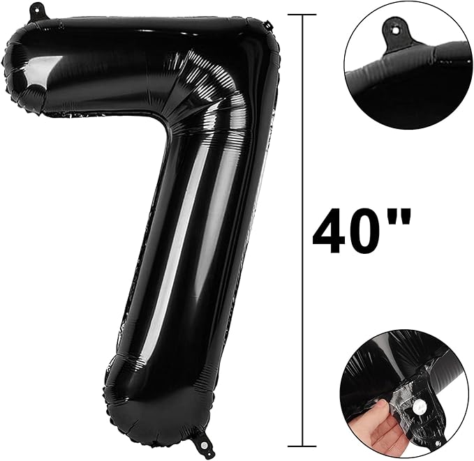 40 Inch Black Number 37 Digital Balloon,Jumbo Mylar Foil Helium Balloon for 37 Balloons for Birthday Party,Wedding Anniversary Party Decorations