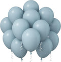 Blue Balloons, 12 Inch 30 Pcs Pale Aqua Blue Balloon Muted Dusty Blue Latex Balloons Matte Retro Powder Light Blue Helium Balloons for Birthday Boho Baby Shower Bachelorette Party Decorations