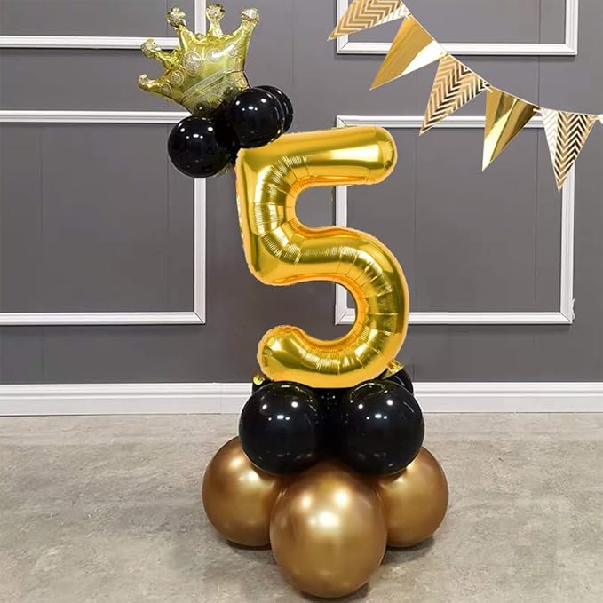 TONIFUL 40 Inch Gold Large Numbers 0-9,Number 4 Digital Helium Balloons,Foil Mylar Big Number Balloons for 2026 Graduation New Year Eve Birthday Party Supplies Decorations
