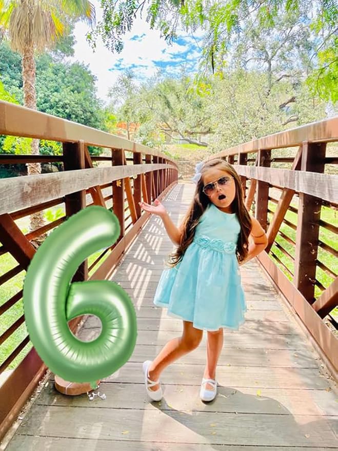 Number Balloons 1, 40 Inch One Balloons for 1st Birthday Girl Boy 1 11 21 Party Decorations Baby Shower Photo Shoot, Olive Green 1 Balloon
