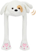 Animal Hat with Ears Moving Jumping Pop Up Beating Hat Plush Holiday Cosplay Dress Up Funny Gift for Kids