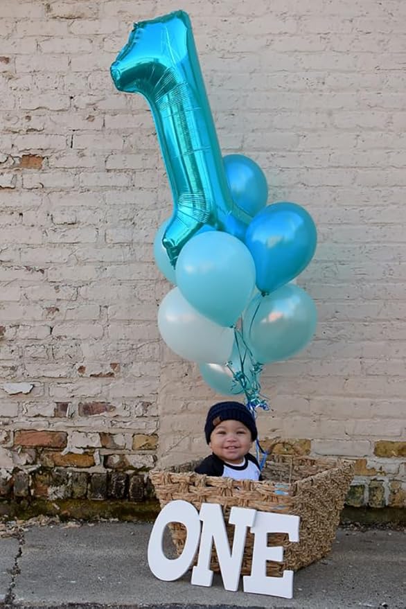 Number 6 Balloon 40 Inch, 6th Birthday Balloon for Boy Girl, Light Blue 16 60 61 65 Numbers Balloons Birthday Party Wedding Events Decorations