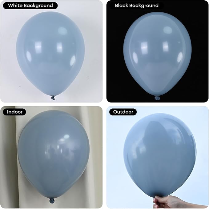 Dusty Blue Balloons 5inch Small Haze Blue Balloon 60pcs Mini Round Aqua Fog Mist Latex Balloon for Arch Garland Girls Boys Retro Boho Birthday Party Decoration Wedding Baby Bridal Shower Bachelorette
