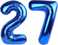 27 Number Balloons, Dark Blue Balloons for Man Woman 27th Birthday Decoration, Foil Number Ballon for 27, 72 Anniversary, Bridal Shower, Graduation, Halloween, Christmas, New Year