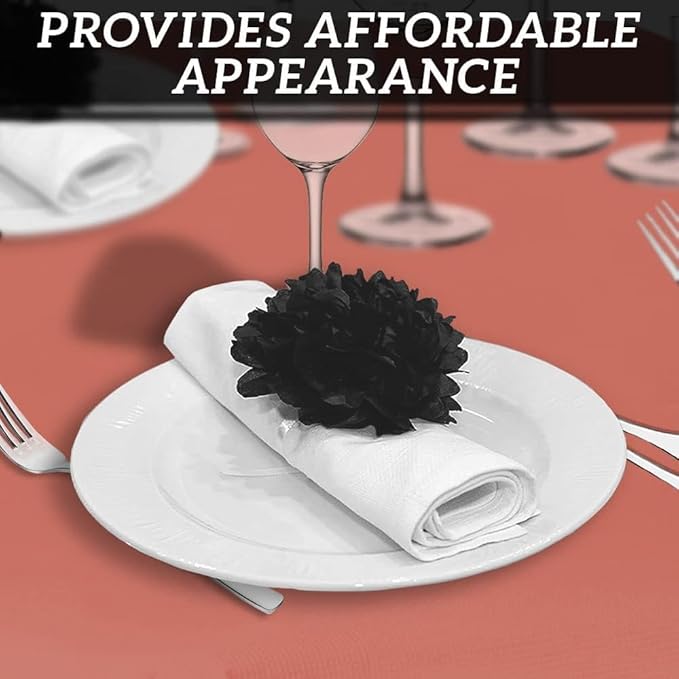 PARTY BARGAINS Disposable Table Covers, 54 x 108 Inch, Red, 3-Ply Paper & Plastic Spill-Resistant Party Tablecloths, 1 Pack