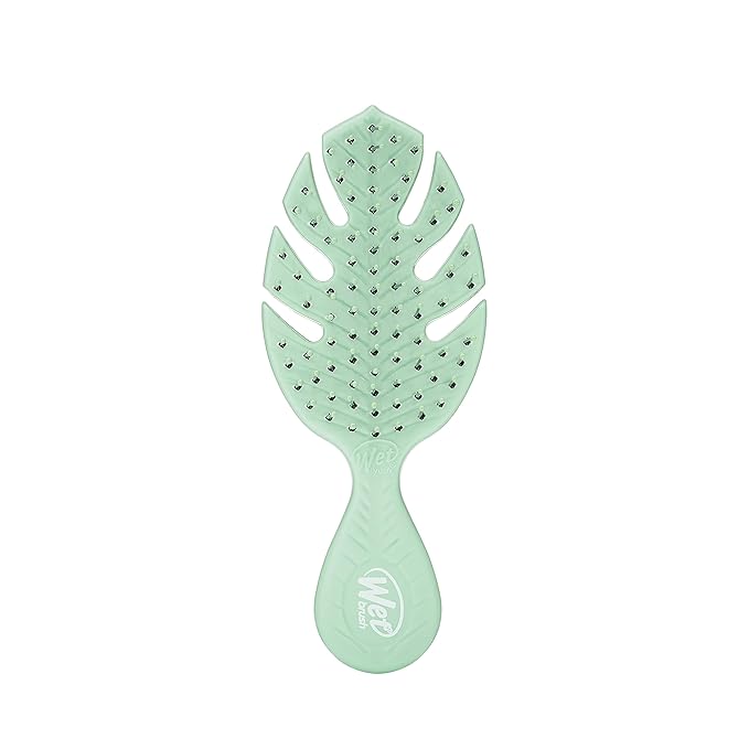 Wet Brush Go Green Mini Detangler, Green - Detangling Travel Hair Brush - Ultra-Soft IntelliFlex Bristles Glide Through Tangles & Gently Loosens Knots While Minimizing Pain, Split Ends & Breakage