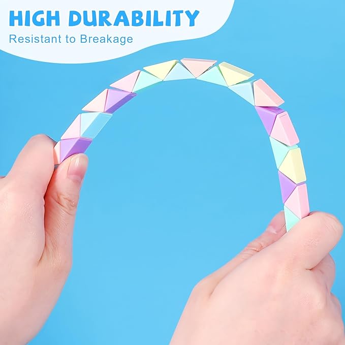 12 Pack Magic Snake Cube Fidget Toys for Kids - 24 Blocks MacaronTwist Puzzle, Party Favors, Classroom Prizes, Birthday Goodie Bag Fillers, Stress Relief Sensory Toys