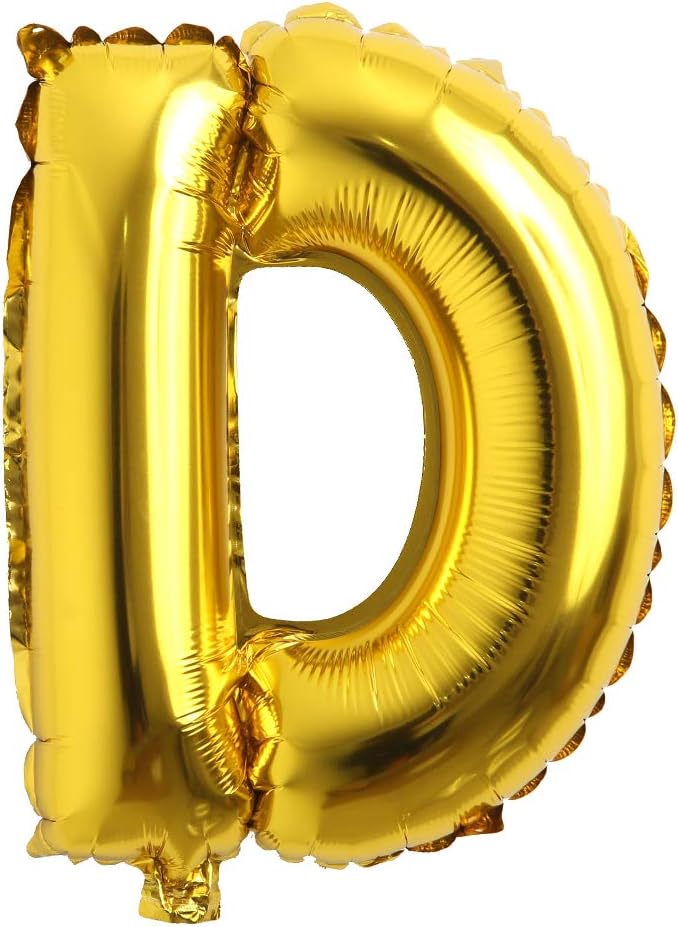40 inch Letter Balloons Gold Alphabet Number Balloons Foil Mylar Party Wedding Bachelorette Birthday Bridal Shower Graduation Anniversary Celebration Decoration can fly with helium (40 INCH Gold D)