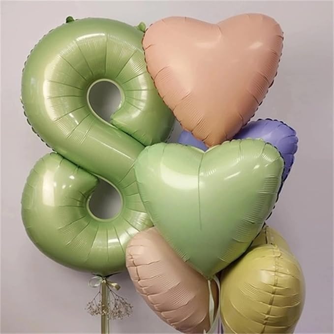 80th Birthday Balloons Sage Green for Women, 40 Inch Giant Olive Green Foil Number 80 Balloons Self Inflating, Green Digit 8 & 0 Helium Balloons for 80th Anniversary Jungle Party Decorations Supplies