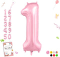 Smlpuame Pastel Pink 1 Balloons, 40 Inch Large Light Pink Foil Number Balloons 0-10, Self-Sealing 1st Birthday Balloon for Girls Women Anniversary Baby Shower Princess Party Decorations Supplies