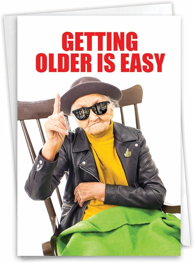 NobleWorks Humorous Birthday Greeting Card with 5 x 7 Inch Envelope (1 Card) BdayOut Of The Chair C8222BDG