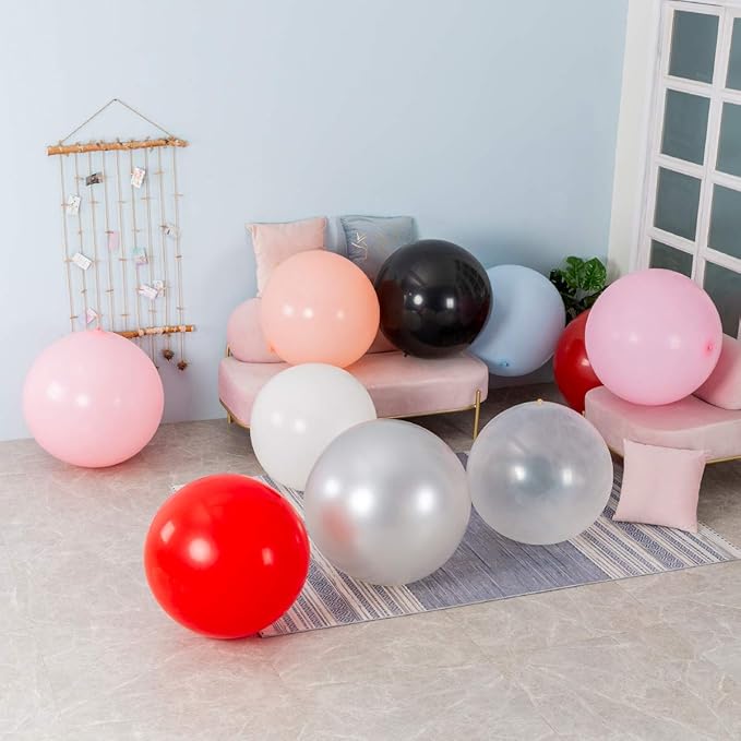 Giant Thick Balloons 36 inch Blush Pink Big Round Latex Balloons 6 Packs