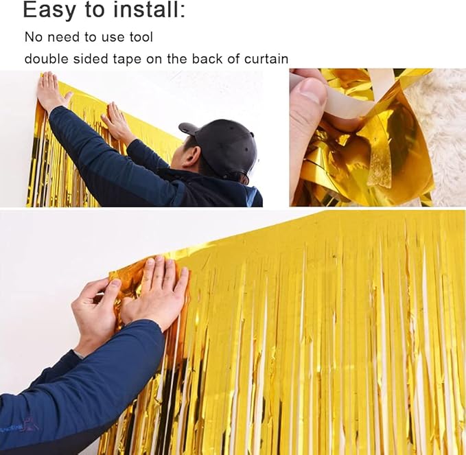 3 Pack Fringe Curtains Party Decorations,Tinsel Backdrop Curtains for Parties,Photo Booth Wedding Graduations Birthday Christmas Event Party Supplies (Silver)