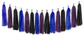 Dark Blue Dark Purple and Black Tassel Garland Banner Paper Tassels for Video Game Birthday Party Decorations,Pack of 15
