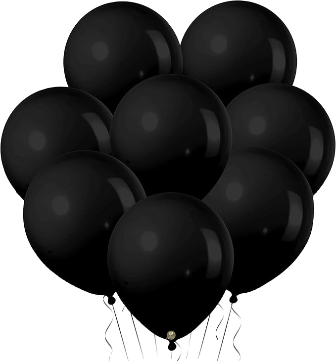 AFTERLOON® Biodegradable Mini Balloons 50 pcs Onyx Black 5 Inch, Matte Color Thickened Extra Strong Latex Helium Float, Baby Shower Gender Reveal Garland Arch Wedding Birthday Party Decorations