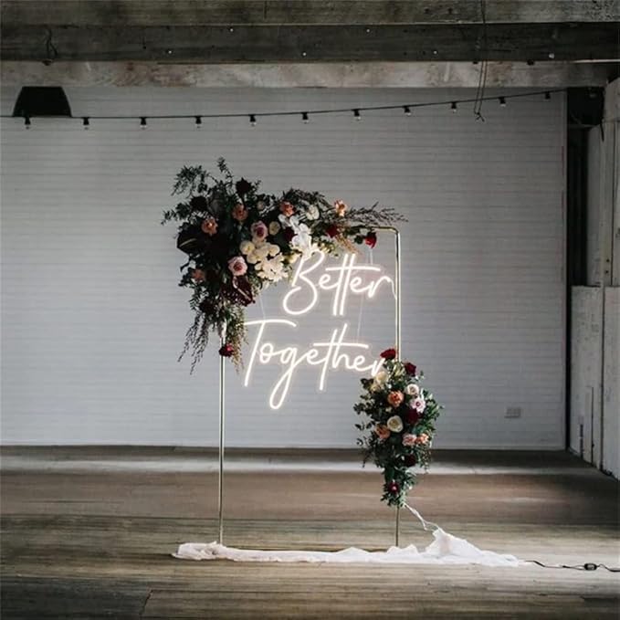 Ulalaza Better Together LED Neon Sign Night Light for Wall Party Décor Bedroom Room Bar Wedding Home Birthday Art Decoration Christmas with USB Chain Light modulator 5v