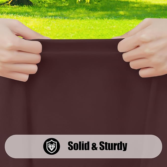 Smiry 2 Pack Rectangle Picnic Table Cloth, Waterproof Elastic Fitted Tablecloths, Washable Polyester Rectangular Patio Table Cover for Camping, Indoor and Outdoor (Coffee, 30"x72")