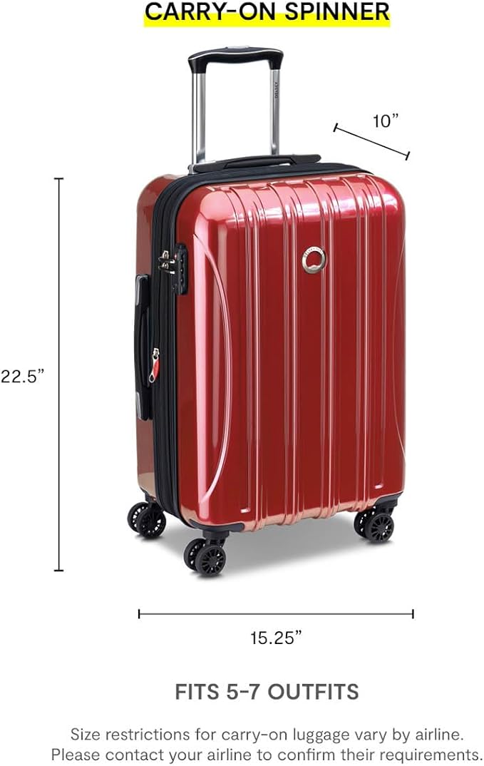DELSEY PARIS Helium Aero Hardside Expandable Luggage with Spinner Wheels, Orion Blue, Carry-On Plus 21 Inch