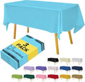 Plastic Light Blue Tablecloths 3 Pack Disposable Table Covers 54" x 108" Sky Blue Table Cloths for Gender Reveal Parties Baby Shower Engagement Wedding, Fits 6 to 8 Foot Rectangle Tables