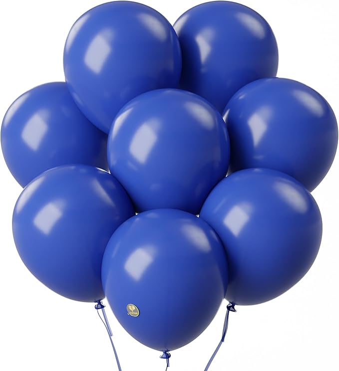 AFTERLOON® Biodegradable Balloons 24 pcs Sapphire Blue 10 Inch, Matte Color Thickened Extra Strong Natural Latex Helium Float, Colorful Bulk Color ballon Globos Para Decoration De Fiestas Kids