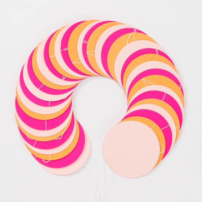 Hot-Pink Burnt-Orange Fall Party-Decorations Garland - 64Ft Birthday Baby Shower Paper Streamers Banner,Sunset Autumn Thanksgiving Bridal Wedding Graduation Backdrop Decor Ouruola