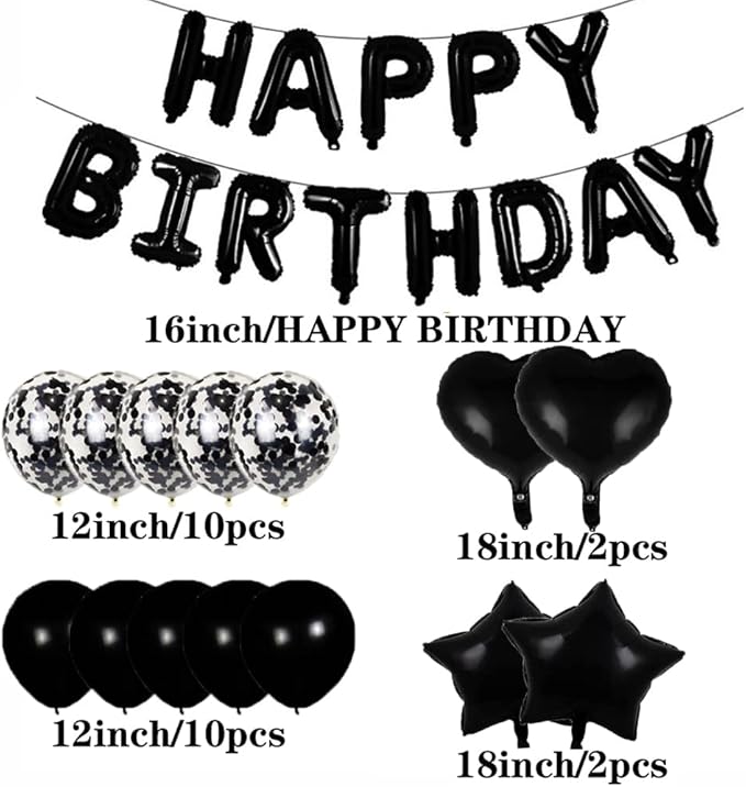 Sweet 21th Birthday Decorations Party Supplies,Black Number 21 Balloons,21th Foil Mylar Balloons Latex Balloon Decoration,Great 21th Birthday for Girls,Women,Men,Photo Props