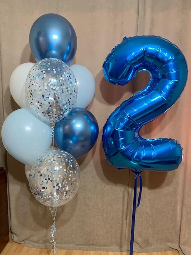 12 Number Balloons, Dark Blue Balloons for Man Woman 12th Birthday Decoration, Foil Number Ballon for 12, 21 Anniversary, Bridal Shower, Graduation, Halloween, Christmas, New Year