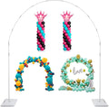 Balloon Arch Stand, 7.5ft Large Round Backdrop Frame, Adjustable Half Circle Arch, 2 set Reusable Metal Ballon Column Kit with Base 3IN1 for Birthday, Wedding, Graduation, Shower Party
