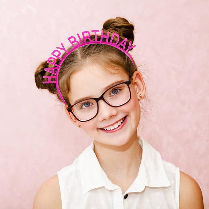 ZIRICHER 12PCS Birthday Girls Headbands, Luminous Birthday Crowns For Women Glow In The Dark Kids Headbands Kids Party
