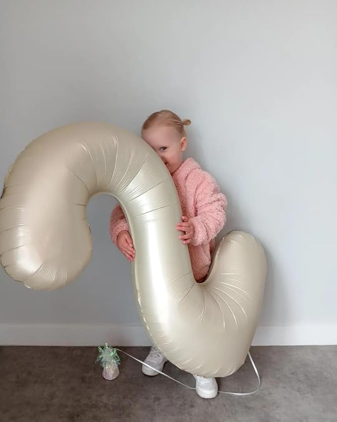 50 Balloon Number, Cream Number 50th Birthday Balloons 40 Inch, 50 Years Old Cream Birthday Decorations for Men Women, 50th Anniversary Decorations