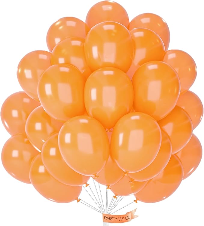 PartyWoo Pearl Orange Balloons 50pcs 12 Inch Fall Pumpkin Latex Balloons for Graduation Thanksgiving Halloween Little Cutie Baby Shower Birthday Wedding Fall Themed Party Decorations Orange-Z28