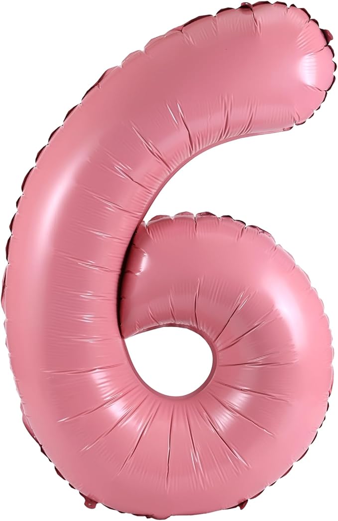 40 Inch Large Foil Helium Number Balloon Birthday Wedding Party 0-9 (Baby Pink, 6)