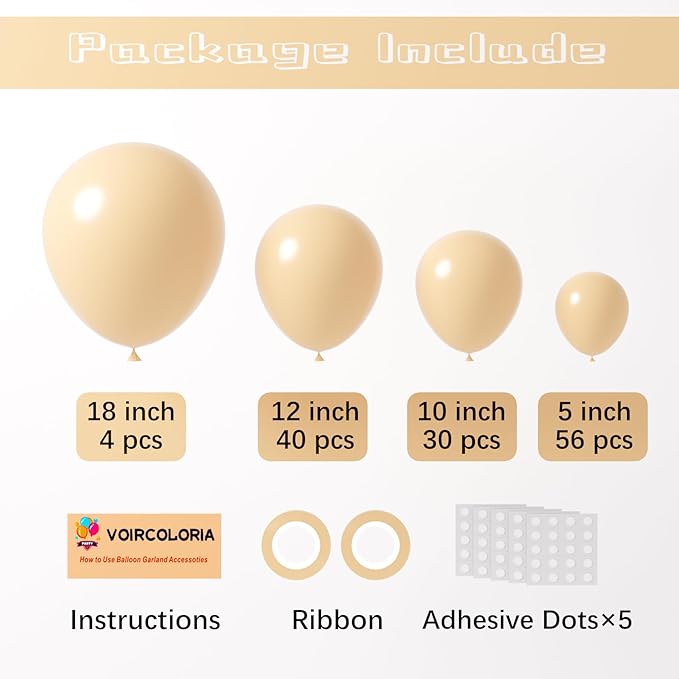 130pcs Blush Pink Balloons Different Sizes 18" 12" 10" 5" Boho Pink Latex Balloon Garland Arch Kit for Birthday Baby Shower Graduation Wedding Gender Reveal Party Decorations