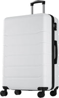 NEWBULIG 24 Inch Carry on Luggage, Lightweight Expandable Rolling Suit Case with TSA Lock, Hard Shell ABS Suitcase with Double Spinner Wheels, White