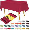 Plastic Cerise Tablecloths 3 Pack Disposable Table Covers 54 x 108 Inches Pitch Onyx Table Cloths for Parties Birthdays Weddings Anniversary BBQ Picnic, Fits 6 to 8 Foot Rectangle Tables